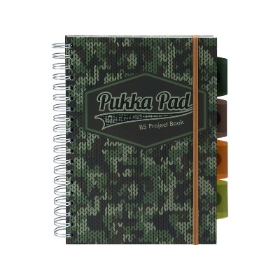 Pukka Pad Camo Knit B5 5-Subject Notebooks 7" x 10" Ruled 100 Sheets Green 3/Pack (9756-CAM)