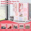 Infans 12-Cube Kids Wardrobe Baby Dresser Bedroom Armoire Clothes Hanging Closet w/Doors - 4 of 4
