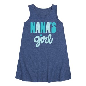 Girls' - Instant Message - Nanas Girl Graphic Sleeveless Aline Dress - 1 of 4