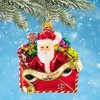 Huras Family 4.5 Inch Season's Greetings From Santa Hand-Painted Keepsake Tree Ornaments - 2 of 4