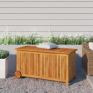 Garden Storage Box Brown Solid Acacia Wood 44.5 x 19.7 x 22.8 in - 1 of 4