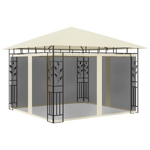 vidaXL Gazebo with Mosquito Net 9.8'x9.8'x9' Cream 0.6 oz/ftÂ² - 1 of 4