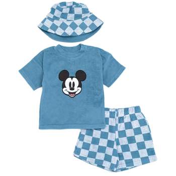 Disney Lion King Mickey Mouse Simba Baby T-Shirt Bike Shorts and Hat 3 Piece Newborn to Infant