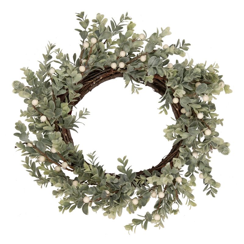 Northlight Real Touch™️ Berry and Eucalyptus Christmas Wreath - 18" - Unlit, 1 of 7