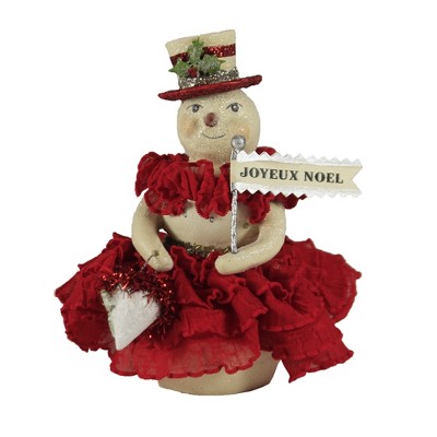 Christmas 5.5" Rosalie Snowman Joyeux Noel  -  Decorative Figurines