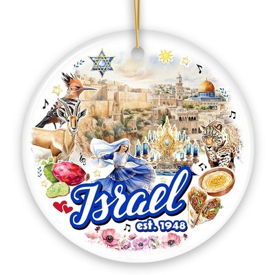 Artistic Israel Vintage Cultural Ornament, Israeli Souvenir Gift and Hanukkah Christmas Tree Decoration  3