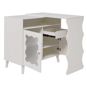 Bella Depot 41"-79"L L-Shaped Desk  Sideboard Buffet Cabinet with Drawers - 1 of 4