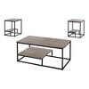 Laminate & Metal 3-Piece Coffee and End Table Set with Raised Shelf and Contemporary Design for Living Room or Family Room - 2 of 4