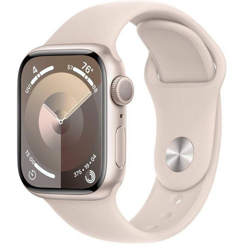 Apple Watch Series 9 Gps Smartwatch (2024) 41mm Starlight Aluminum Case  With Starlight Sport Band - S/m : Target