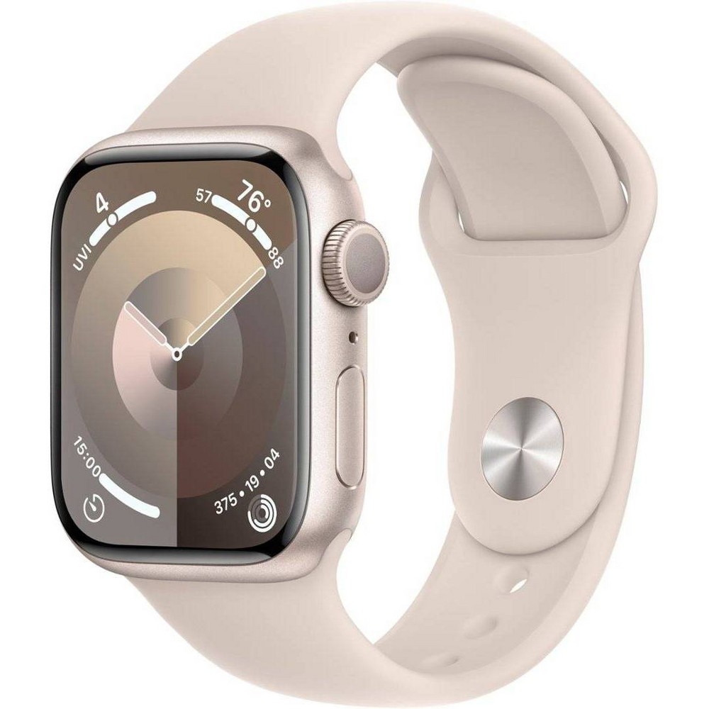 Apple Watch Series 9 GPS Smartwatch (2024) 41mm Starlight Aluminum Case with Starlight Sport Band - S/M