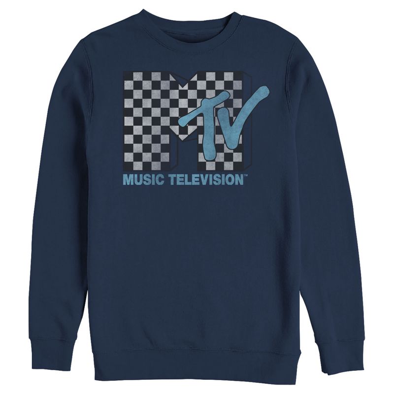 Men's MTV Checkered Logo Sweatshirt, 1 of 4