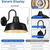 ROTTOGOON Dusk to Dawn Outdoor LED Wall Sconce Matte Black & Gold Gooseneck Barn Light 2-Pack - 3 of 4