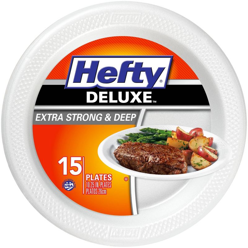 Hefty Deluxe Extra Strong &#38; Deep Disposable Plates - 15ct, 1 of 8