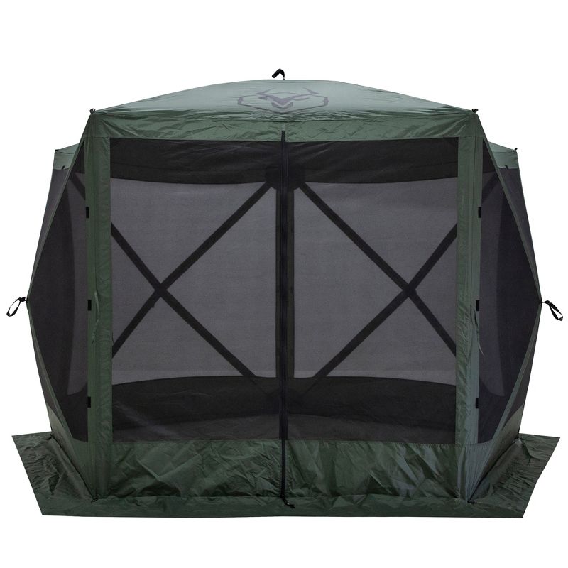 Gazelle 5 Sided Outdoor Portable Pop Up Screened Gazebo Canopy Tent with Carry Bag and Stakes for Parties and Other Outdoor Occasions, Alpine Green, 2 of 7