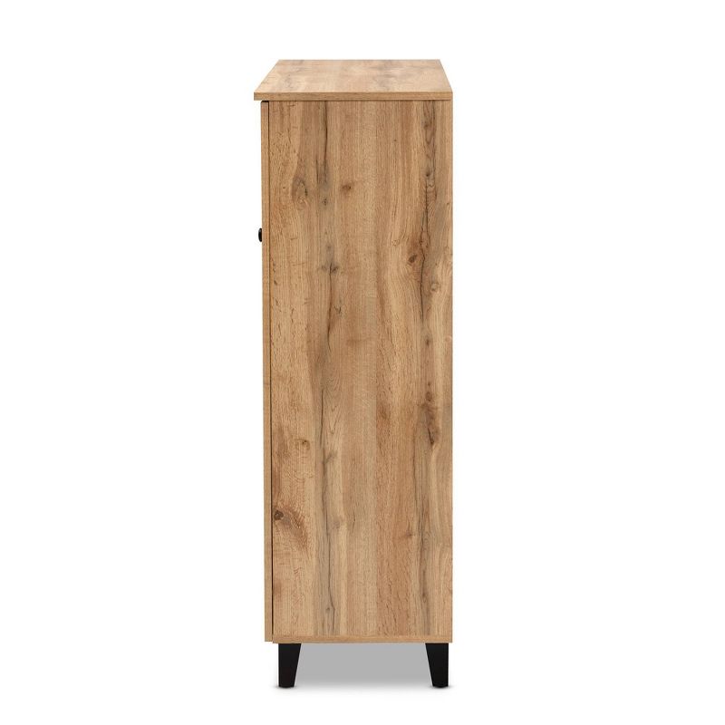 Coolidge Wood 3 Door Storage Cabinet with Drawer Oak Brown - Baxton Studio, 5 of 14