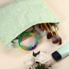 Unique Bargains Travel Canvas Floral Zipper-Closure Light Green 1 Pc - 2 of 4