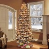Puleo 7.5ft Pre-Lit Flocked Forest Fir Artificial Christmas Trees: Hinged Branches, 500 Clear Incandescent Lights, Metal Base - 2 of 3