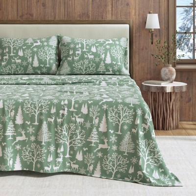 100% Cotton Lodge Print Flannel Sheet Set - Great Bay Home