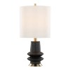 LumiSource (Set of 2) Lloyd 26" Contemporary Table Lamps Sanded Matte Black Polyresin, Modern Brass and White Linen Shade - 3 of 4