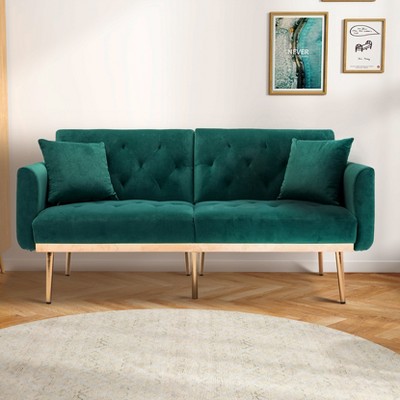 MOONMISS Polyester Sofa Set Loveseat Sofa with Metal Feet , 65"Convertible Futon loveseat