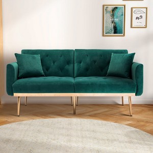 MOONMISS Polyester Sofa Set Loveseat Sofa with Metal Feet , 65"Convertible Futon loveseat - 1 of 4