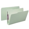 Smead Pressboard File Folder with SafeSHIELD  Fasteners, 2 Fasteners, 1/3-Cut Tab, 3" Expansion, Legal Size, Gray/Green 25 per Box (19944) - 4 of 4