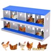 Chicken Nesting Boxes, Roll Away Nest Box for Chicken Coop, Metal Egg Laying Box with Perch & Lid Cover - 2 of 4