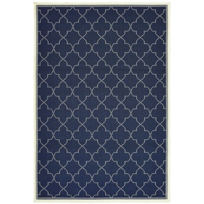 Oriental Weavers Marina 6025P Navy/ Ivory Indoor/Outdoor Area Rug - 5'3" x 7'6"