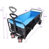 VYNXARIA Big large capacity Folding cart Extra Long Extender Wagon Cart Folding Wagon Garden Shopping Beach Cart (black + blue) - 4 of 4