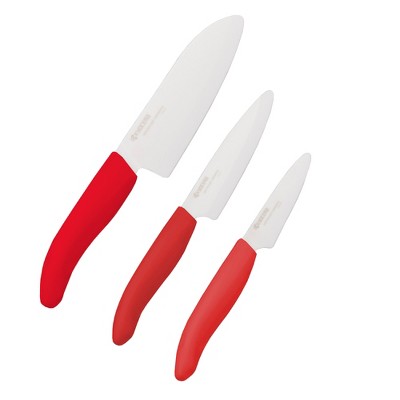 Kyocera Universal White Blade Ceramic Knife Block Set, Stainless Block :  Target