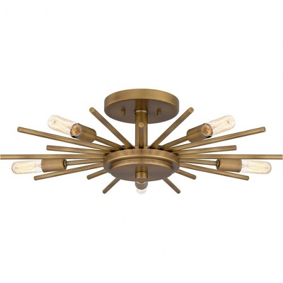 Quoizel Lighting 5 - Light Semi-Flush Mount in  Weathered Brass