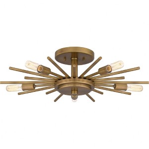 Quoizel Lighting 5 - Light Semi-Flush Mount in  Weathered Brass - 1 of 4