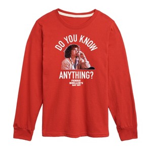 Boys' - Ferris Bueller's Day Off - Do You Know Anything Long Sleeve Graphic T-Shirt - 1 of 4