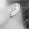 Black Bow Jewelry Black Diamond Triple Circle Dangle Post Earrings in Sterling Silver - 3 of 4
