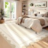 COZONY Border Washable Area Rugs Modern Neutral Stain Resistant Non Slip Low Pile Scalloped Carpet for Dining Room Farmhouse Office Decoration Mat - 2 of 4
