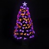 Northlight 8-Function Fiber Optic Artificial Pine Potted Halloween Tree - 4' - Black - Orange and Purple LED - 3 of 4