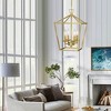 4-Light Soft Gold Dimmable Lantern Geometric Chandelier - 2 of 4
