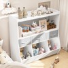 SKONYON Kids Bookshelf and Toy Organizer with Fabric Drawers, Open Cubbies, Safe Design, Compact Storage Solution for Playroom or Nursery - 2 of 4