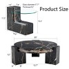 Modern Fax Marble Grain Texture MDF Round Coffee Table with Glass Side Table,Nesting Coffee Table Set Of 2,Cozy Minimalist Coffee Table Design-Koiai - 4 of 4