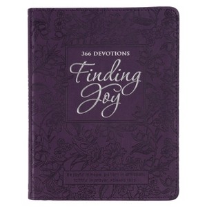 Finding Joy - 366 Devotions, Purple Floral Faux Leather Devotional for Women - (Leather Bound) - 1 of 1