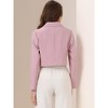 Allegra K Women's Long Sleeve Open Front Notched Lapel Business Cropped Blazers - 4 of 4