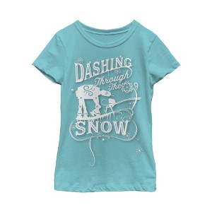 Girl's Star Wars Christmas AT-AT Dashing Snow T-Shirt - 1 of 3