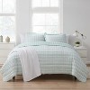 3 Piece Prewashed Checkered Plaid Embroidered Vintage Soft Quilt Set by Sweet Home Collection® - 4 of 4