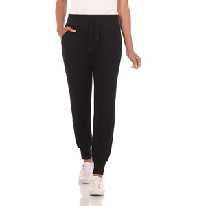Rekucci Women’s Soft Knit Loungewear Jogger Pants with Pockets – Mid-Rise, Drawstring Waist, Cozy Slim-Relaxed Fit - 1 of 4