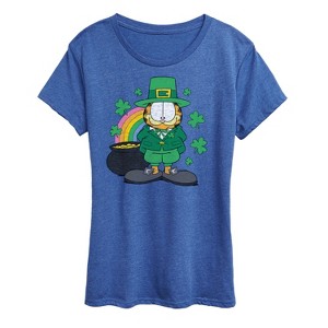 Women's - Garfield - Rainbow Shamrocks Short Sleeve Graphic T-Shirt - 1 of 4