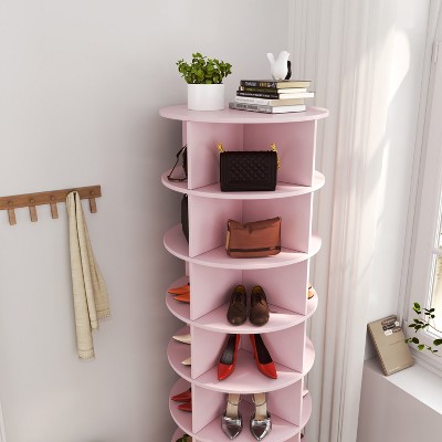 VYNXARIA new 360 pink rotating shoe cabinet with 7 layers can accommodate up to 28 Paris shoes