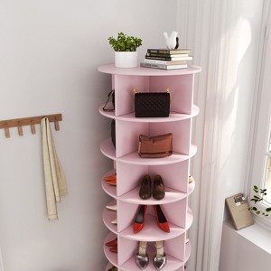 VYNXARIA new 360 pink rotating shoe cabinet with 7 layers can accommodate up to 28 Paris shoes - 1 of 4