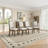 Set of 4 Linen Upholstered Dining Chairs,Wooden Kitchen Chair with Rubberwood Legs,Mid-Century Modern Kitchen Accent Chairs-Cuddlewood - 3 of 4