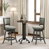 Tangkula Swivel Bar Stools Set of 4 w/ Soft-padded Back & Seat Sturdy Wooden Frame - 3 of 4
