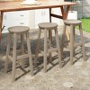 WestinTrends Malibu 29" All Weather Hdpe Outdoor Patio Round Backless Bar Stool (Set of 3) - 2 of 4